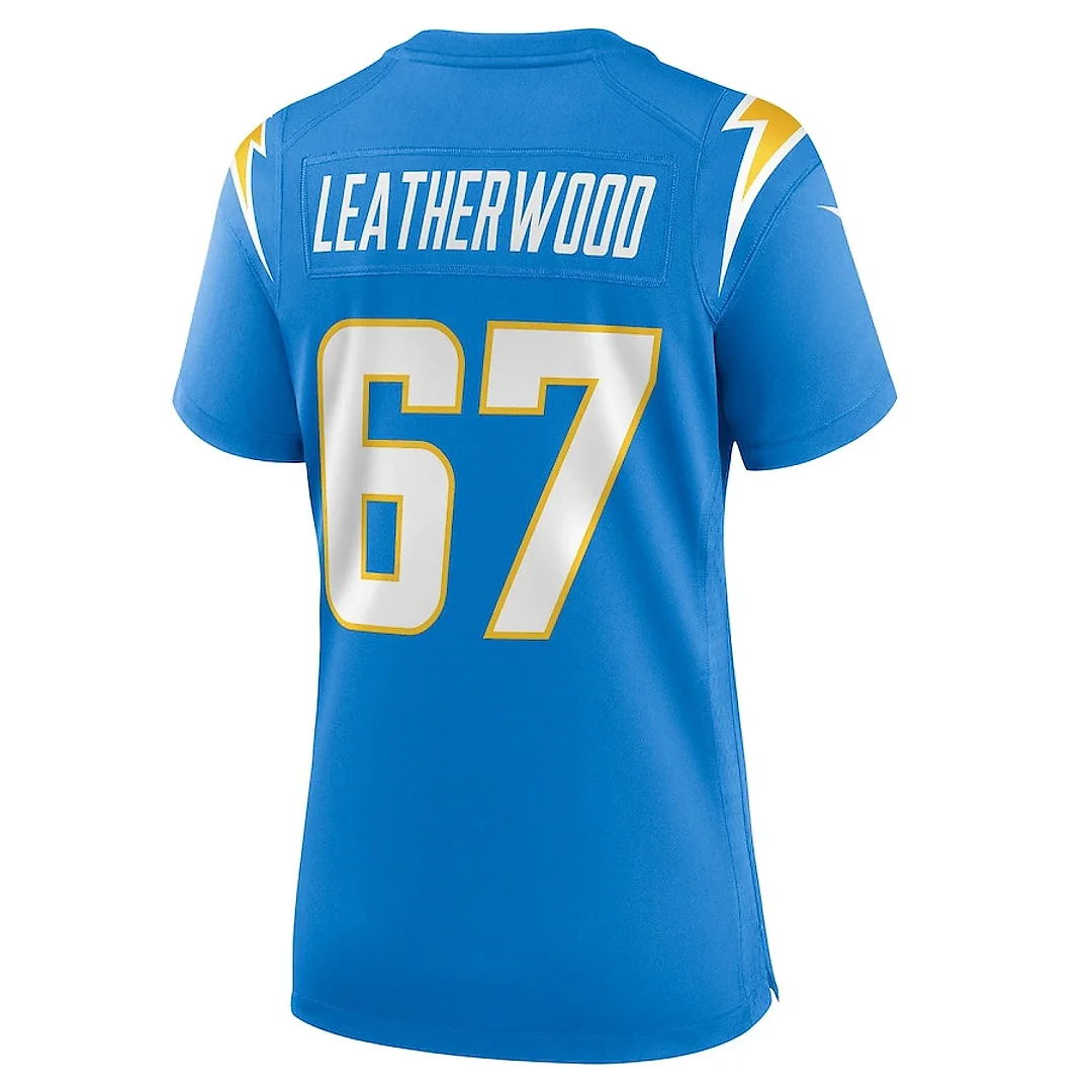 Zennovawear Alex Leatherwood 67 Los Angeles Chargers Women's Game Jersey - Powder Blue