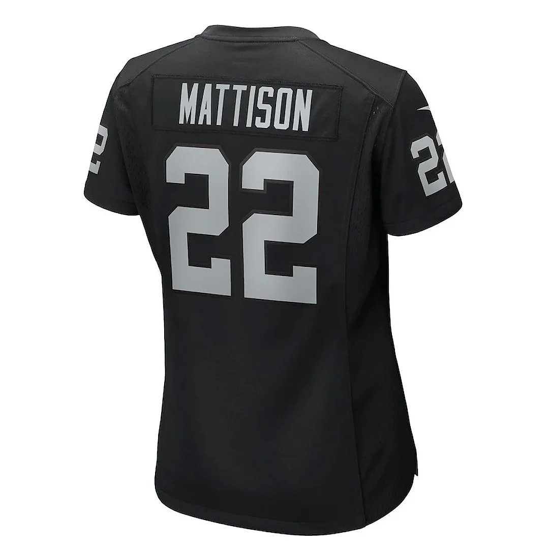 Zennovawear Alexander Mattison 22 Las Vegas Raiders Women's Team Game Jersey - Black