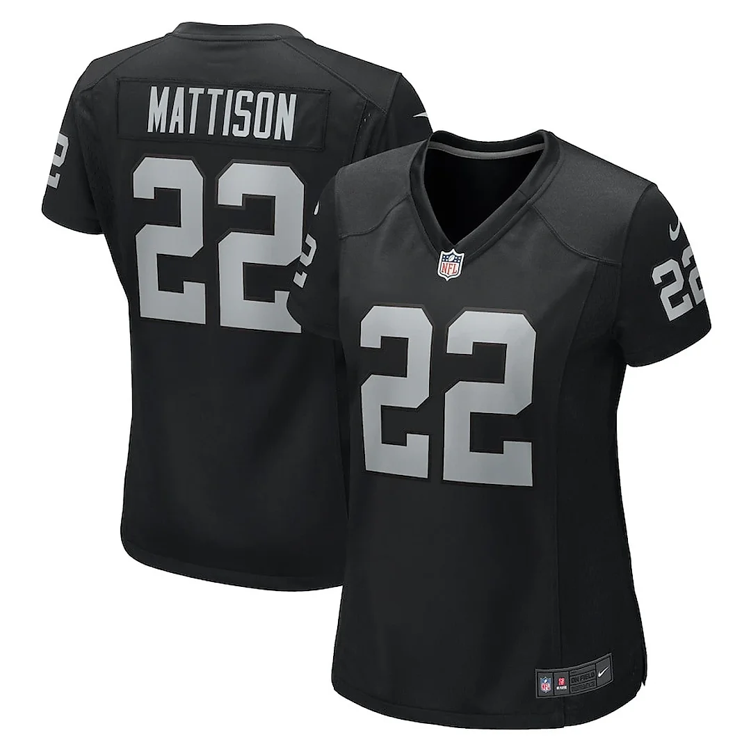 Zennovawear Alexander Mattison 22 Las Vegas Raiders Women's Team Game Jersey - Black