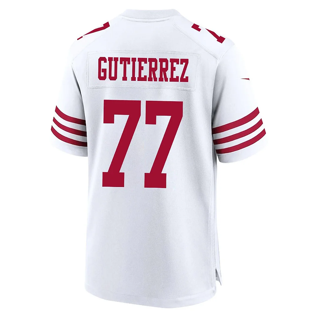Zennovawear Alfredo Gutierrez 77 San Francisco 49ers NFC Champions Patch Game Men Jersey - White