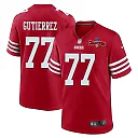 Zennovawear Alfredo Gutierrez 77 San Francisco 49ers NFC Champions Patch Game Men Jersey - Scarlet