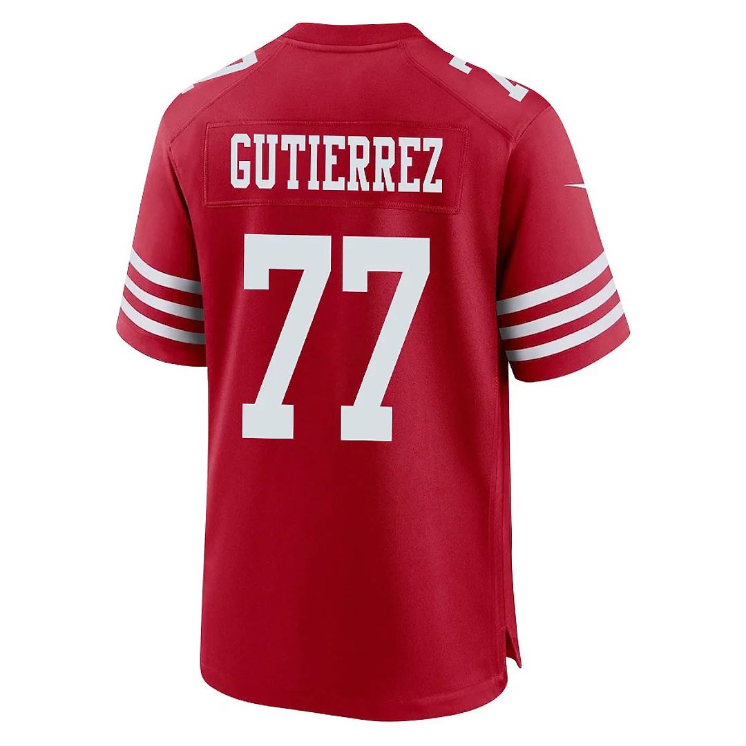 Zennovawear Alfredo Gutierrez 77 San Francisco 49ers NFC Champions Patch Game Men Jersey - Scarlet