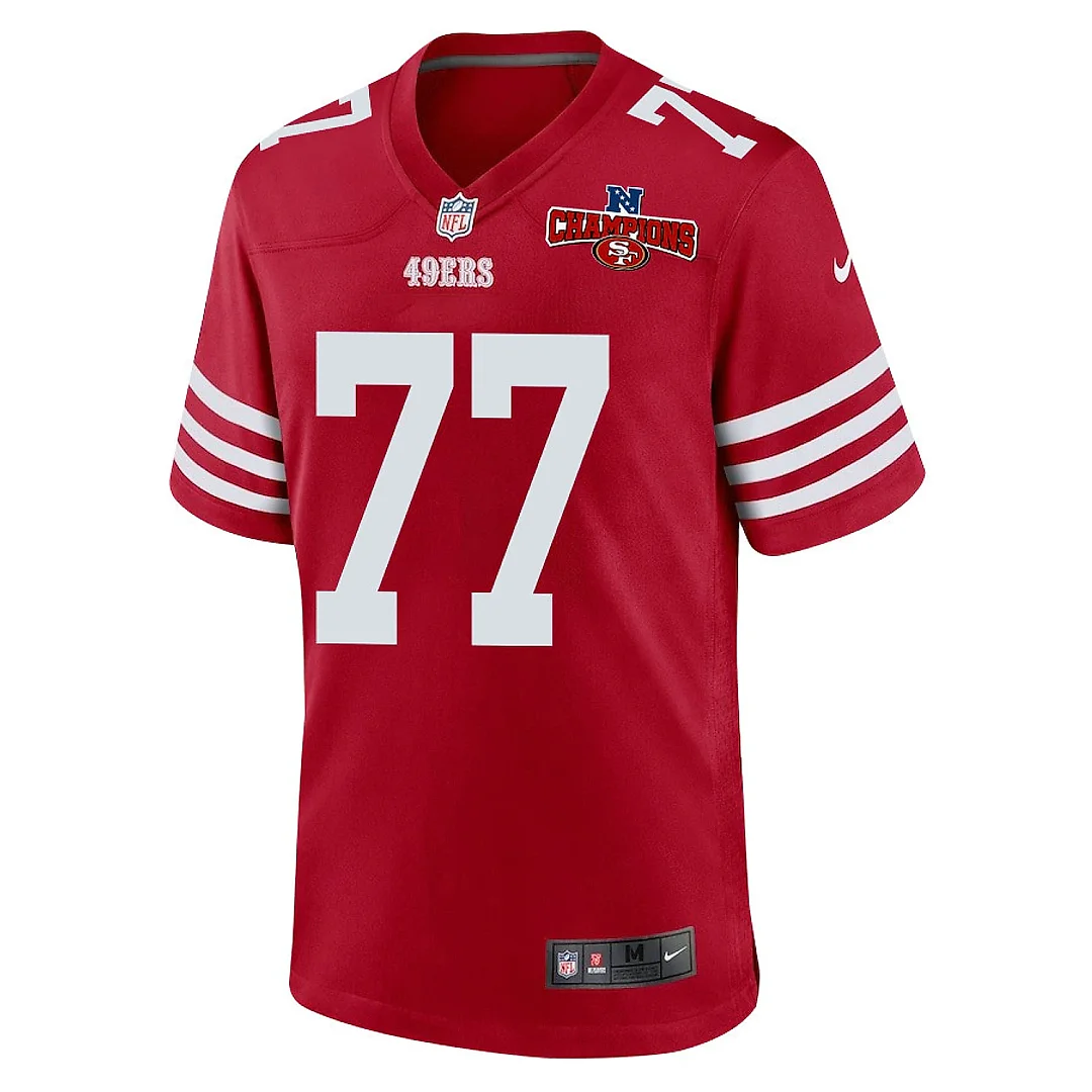 Zennovawear Alfredo Gutierrez 77 San Francisco 49ers NFC Champions Patch Game Men Jersey - Scarlet