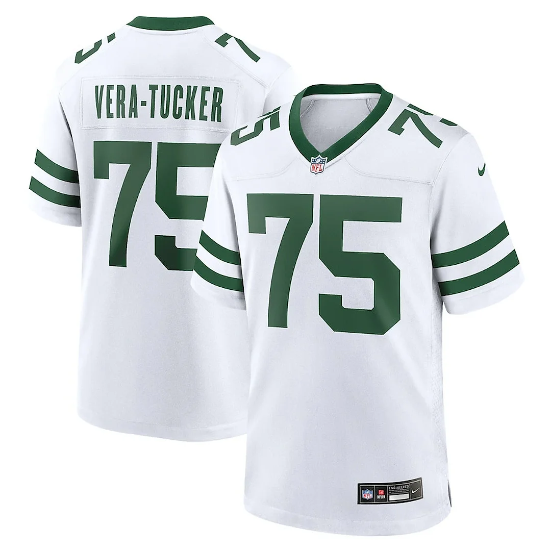Zennovawear Alijah Vera-Tucker 75 New York Jets Game Jersey - Men, Legacy White