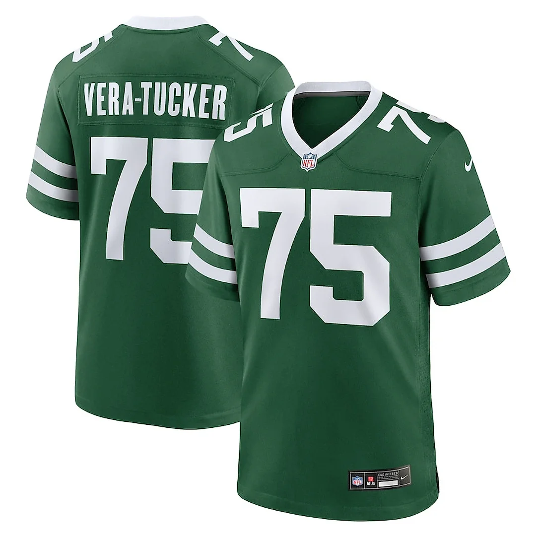 Zennovawear Alijah Vera-Tucker 75 New York Jets Team Game Men Jersey - Legacy Green