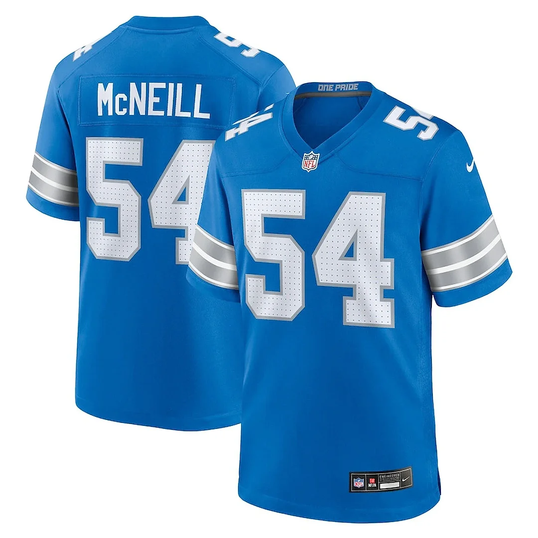 Zennovawear Alim McNeill 54 Detroit Lions Team Game Men Jersey - Blue