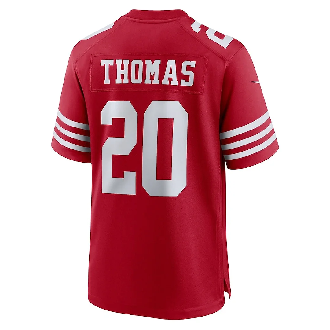 Zennovawear Ambry Thomas 20 San Francisco 49ers Game Men Jersey - Scarlet