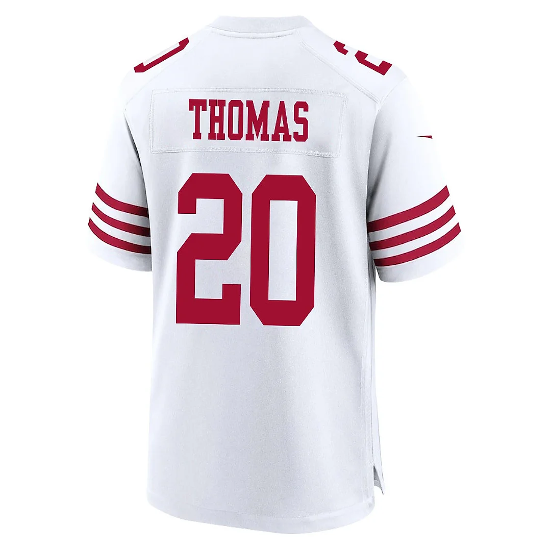 Zennovawear Ambry Thomas 20 San Francisco 49ers NFC Champions Patch Game Men Jersey - White