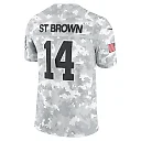 Zennovawear Amon-Ra St. Brown 14 Detroit Lions 2024 Salute to Service Limited Men Jersey - Arctic Camo