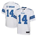 Zennovawear Amon-Ra St. Brown 14 Detroit Lions Player Game YOUTH Jersey - White