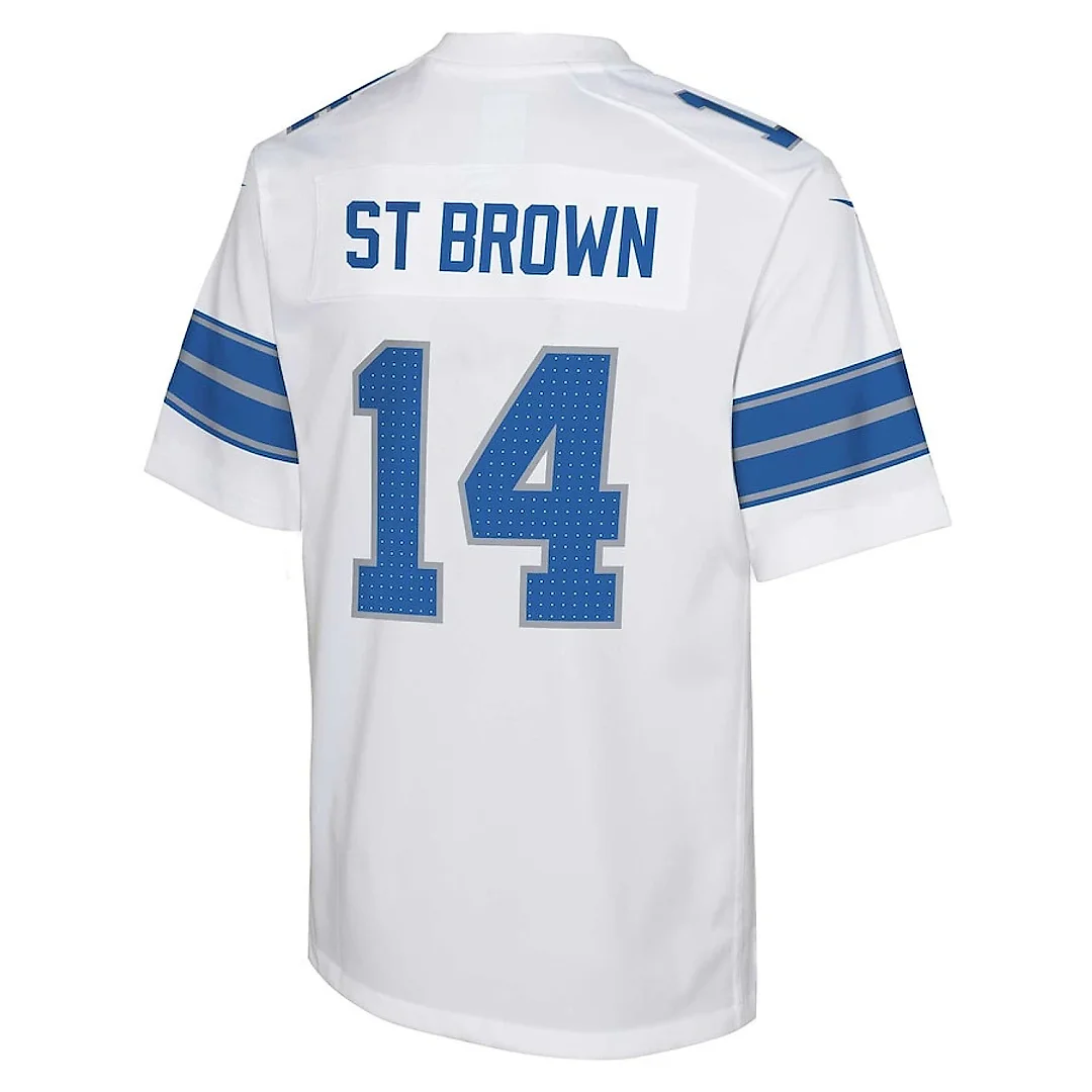 Zennovawear Amon-Ra St. Brown 14 Detroit Lions Player Game YOUTH Jersey - White