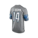 Zennovawear Amon-Ra St. Brown 14 Detroit Lions Sun God Game Men Jersey - Silver