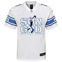 Zennovawear Amon-Ra St. Brown 14 Detroit Lions Sun God Game YOUTH Jersey - White