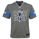Zennovawear Amon-Ra St. Brown 14 Detroit Lions Sun God Game YOUTH Jersey - Silver