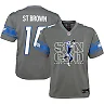Zennovawear Amon-Ra St. Brown 14 Detroit Lions Sun God Game YOUTH Jersey - Silver