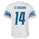 Zennovawear Amon-Ra St. Brown 14 Detroit Lions Sun God Game YOUTH Jersey - White