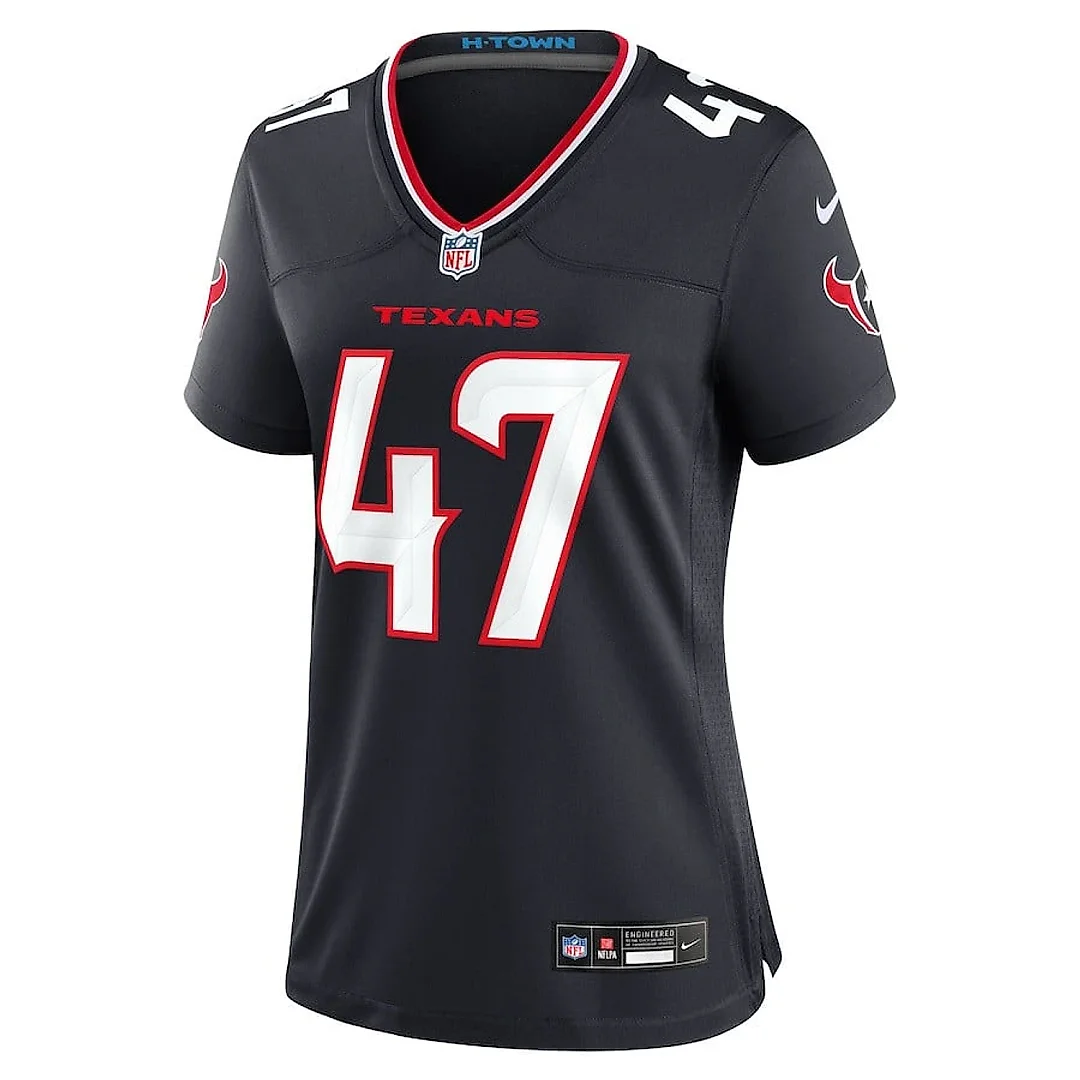 Zennovawear Andrew Beck 47 Houston Texans Women's Team Game Jersey - Navy