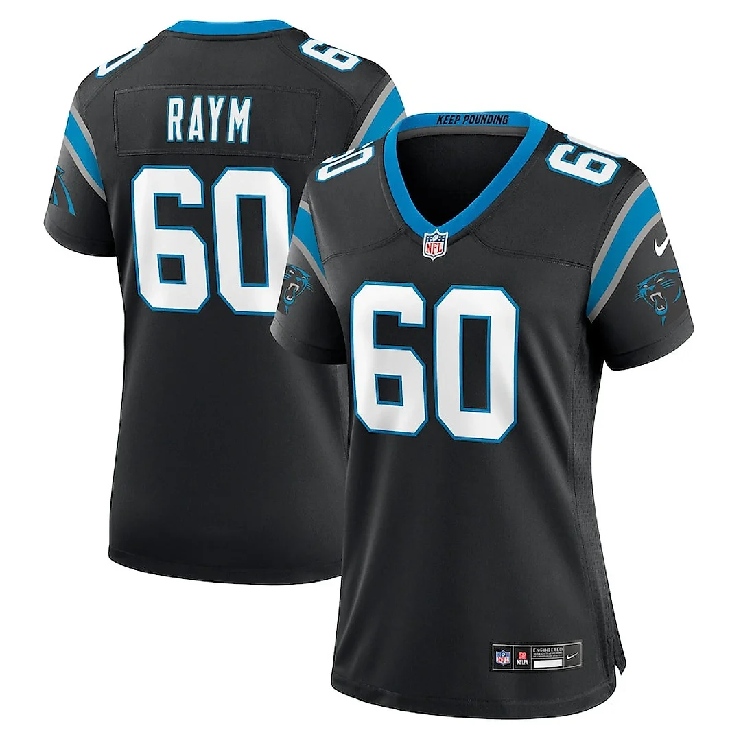 Zennovawear Andrew Raym 60 Carolina Panthers Women's Game Jersey - Black