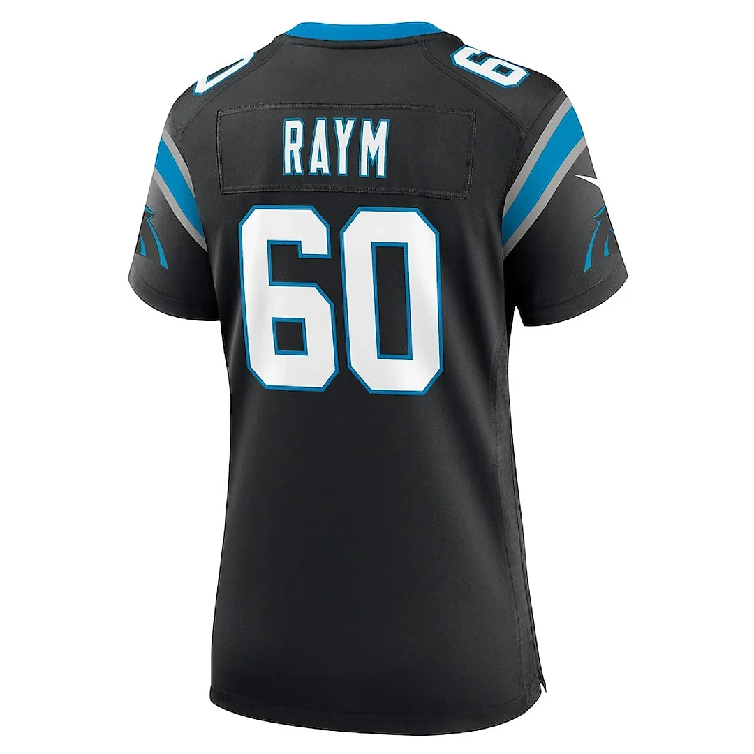 Zennovawear Andrew Raym 60 Carolina Panthers Women's Game Jersey - Black