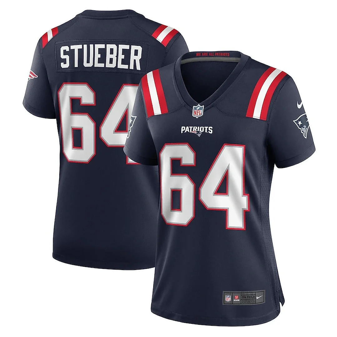 Zennovawear Andrew Stueber 64 New England Patriots Women Game Jersey - Navy