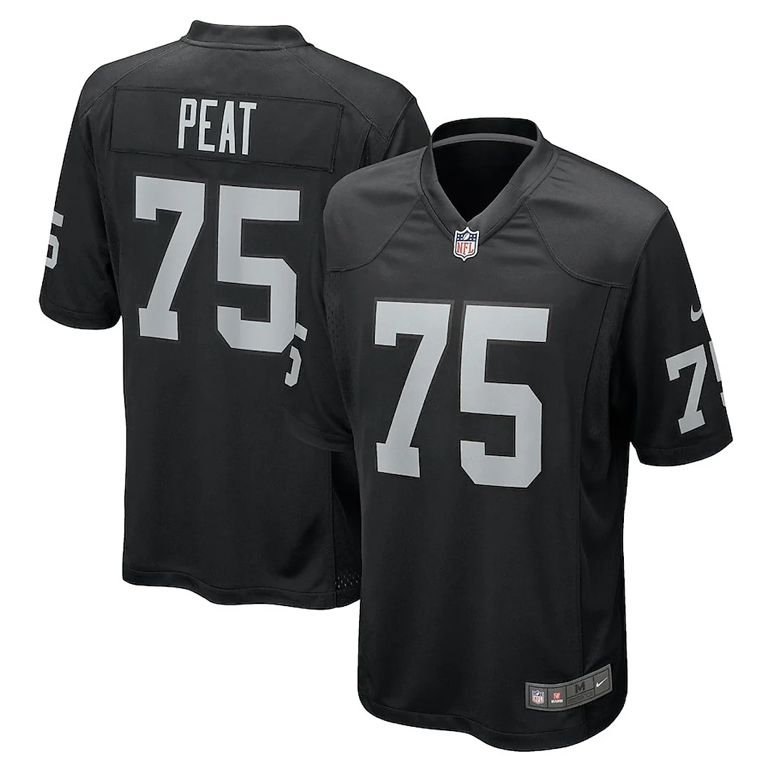 Zennovawear Andrus Peat 75 Las Vegas Raiders Team Game Men Jersey - Black