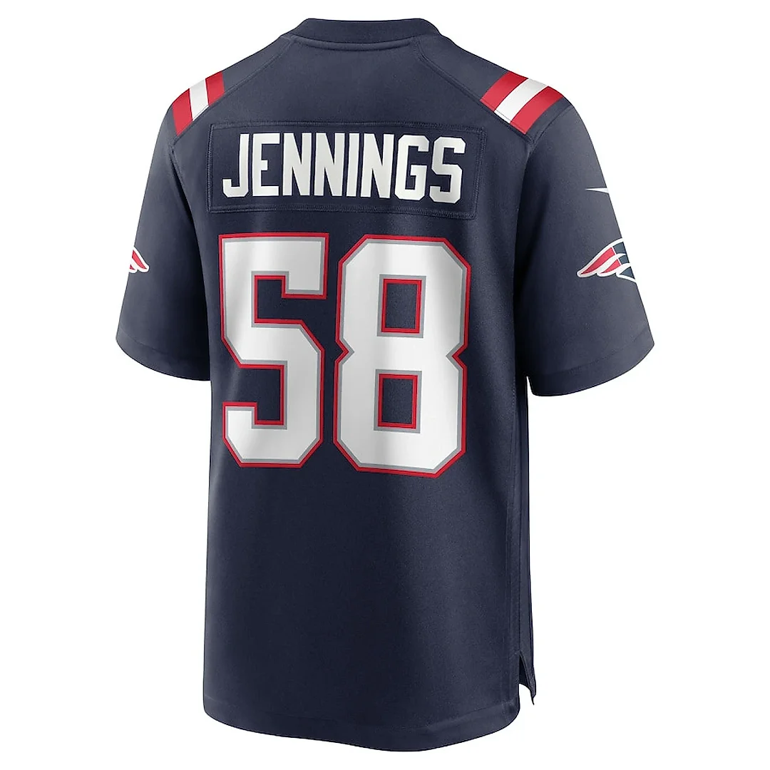 Zennovawear Anfernee Jennings 58 New England Patriots Men Team Game Jersey - Navy