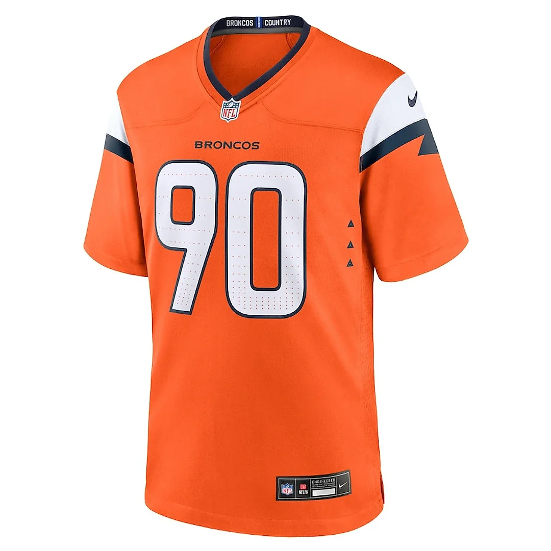 Zennovawear Angelo Blackson 90 Denver Broncos Game Men Jersey - Orange