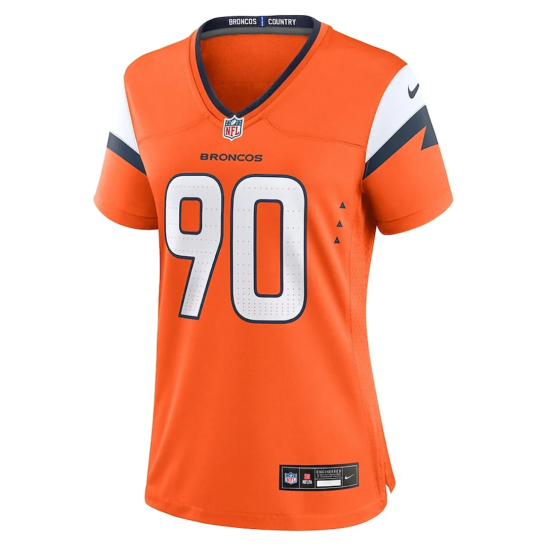Zennovawear Angelo Blackson 90 Denver Broncos Women's Game Jersey - Orange