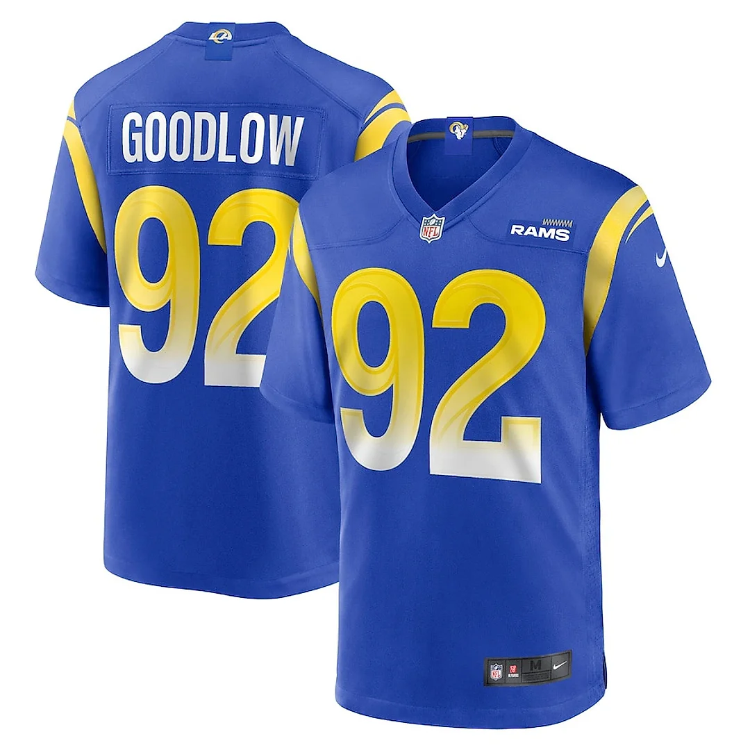 Zennovawear Anthony Goodlow 92 Los Angeles Rams Game Men Jersey - Royal