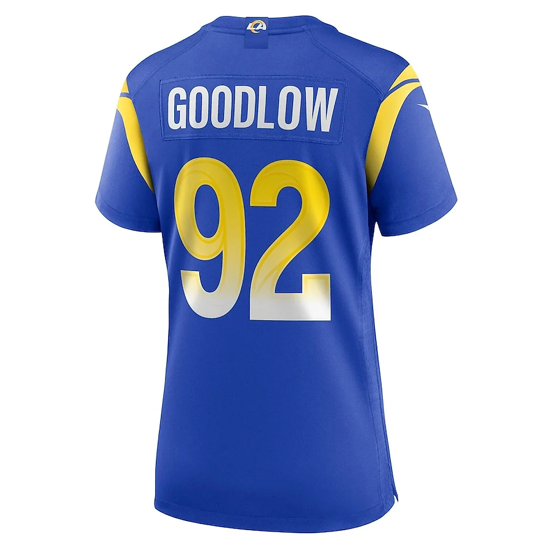 Zennovawear Anthony Goodlow 92 Los Angeles Rams Women's Game Jersey - Royal