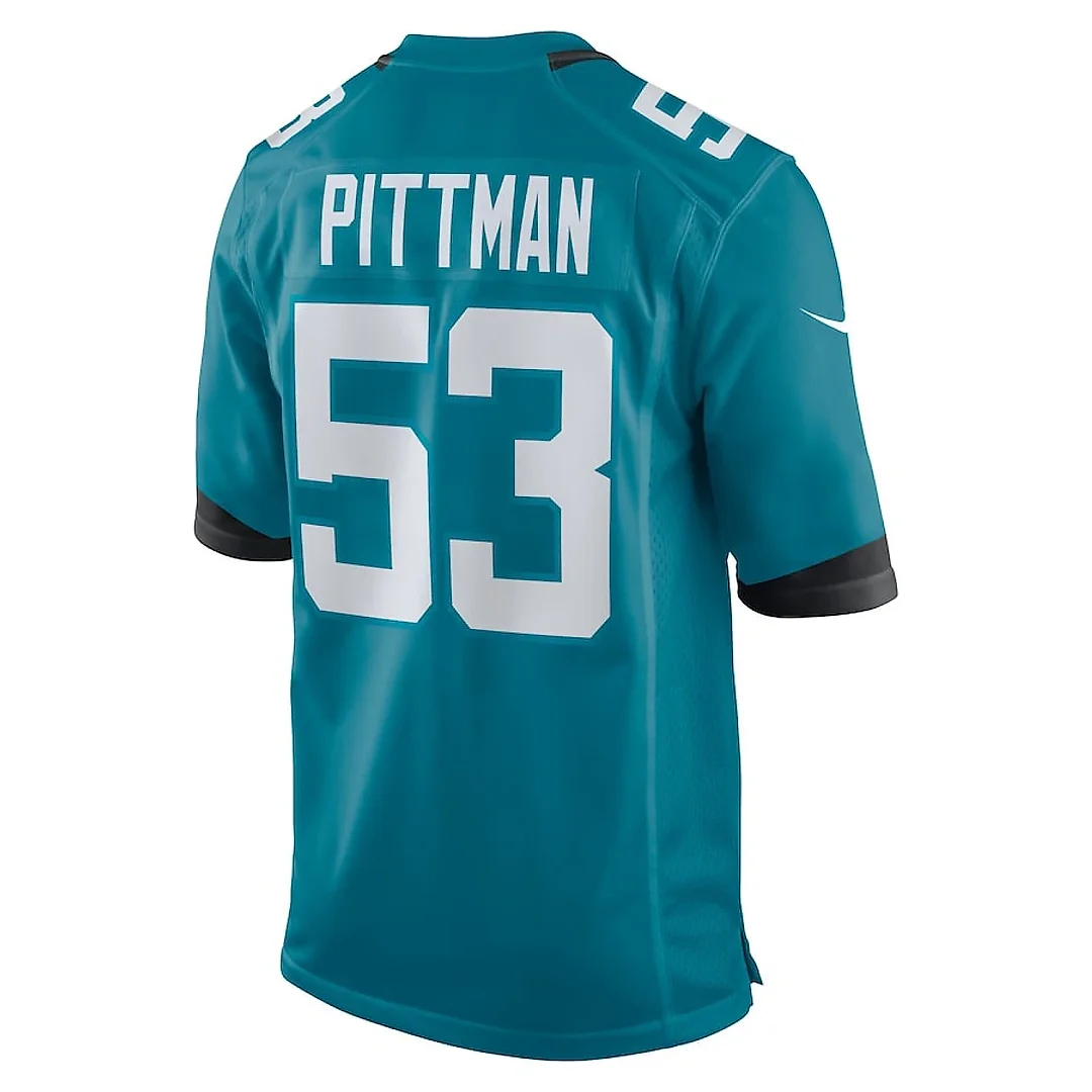 Zennovawear Anthony Pittman 53 Jacksonville Jaguars Team Game Men Jersey - Teal