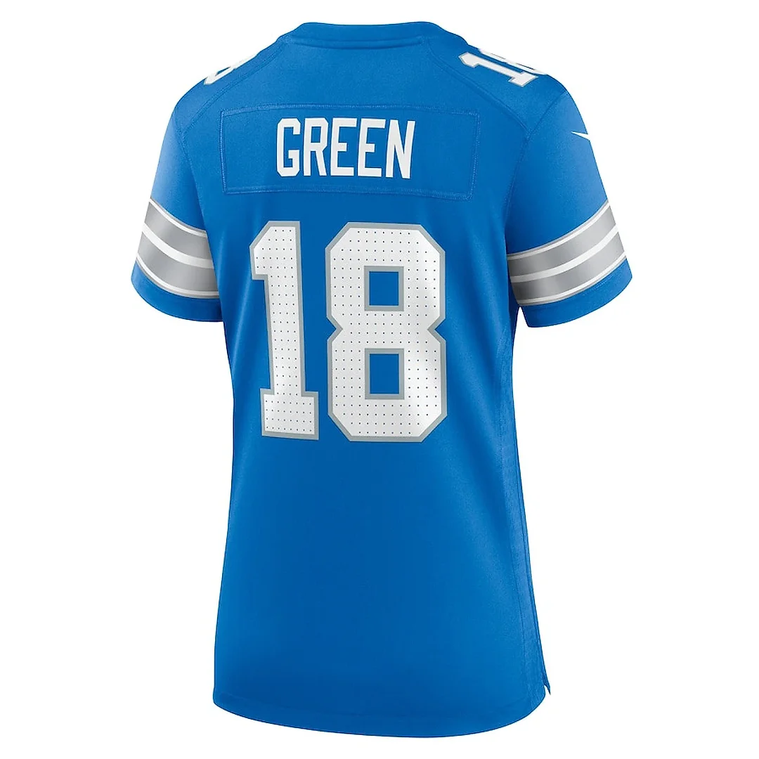 Zennovawear Antoine Green 18 Detroit Lions Women's Team Game Jersey - Blue