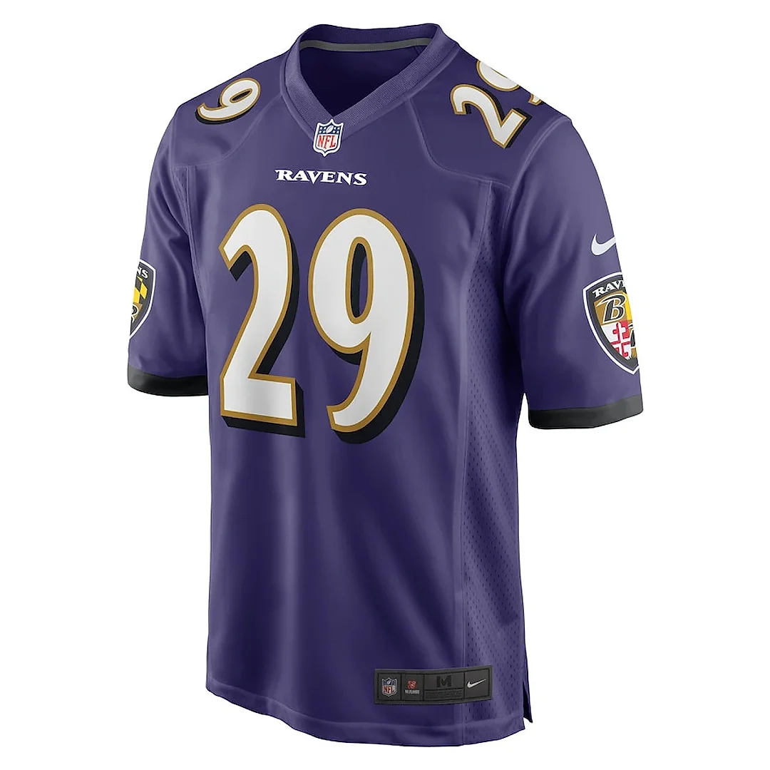 Zennovawear Ar'Darius Washington 29 Baltimore Ravens Men Game Jersey - Purple