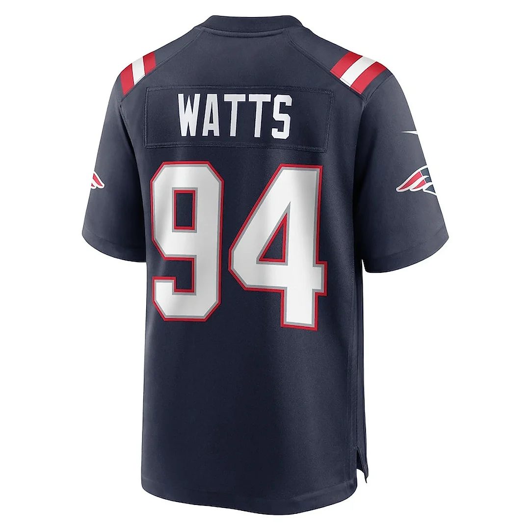 Zennovawear Armon Watts 94 New England Patriots Team Game Men Jersey - Navy