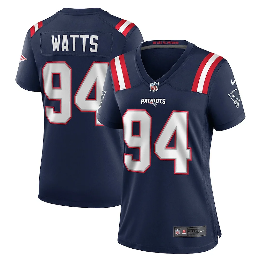 Zennovawear Armon Watts 94 New England Patriots Women's Team Game Jersey - Navy
