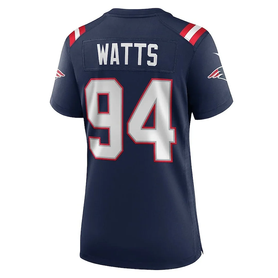 Zennovawear Armon Watts 94 New England Patriots Women's Team Game Jersey - Navy