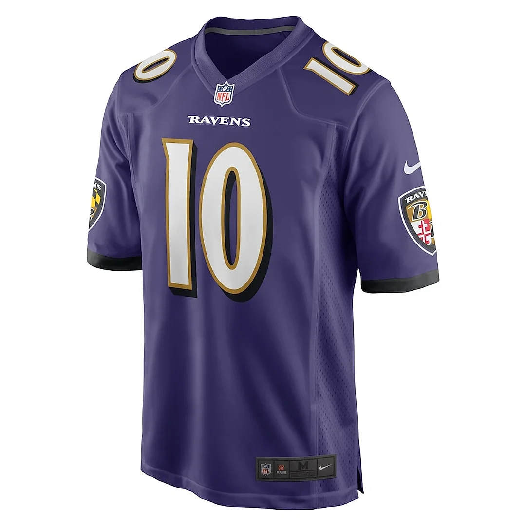 Zennovawear Arthur Maulet 10 Baltimore Ravens Team Game Men Jersey - Purple
