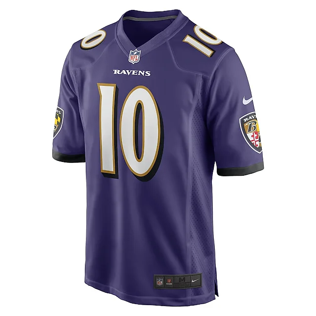 Zennovawear Arthur Maulet 10 Baltimore Ravens Team Game Men Jersey - Purple