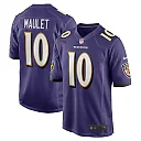 Zennovawear Arthur Maulet 10 Baltimore Ravens Team Game Men Jersey - Purple