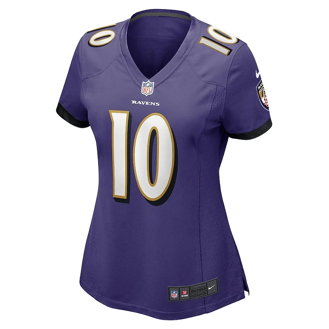 Zennovawear Arthur Maulet 10 Baltimore Ravens Women's Game Jersey - Purple