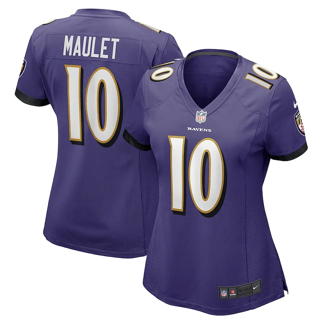 Zennovawear Arthur Maulet 10 Baltimore Ravens Women's Game Jersey - Purple