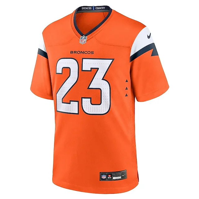 Zennovawear Audric Estime 23 Denver Broncos Team Game Men Jersey - Orange