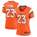 Zennovawear Audric Estime 23 Denver Broncos Women's Team Game Jersey - Orange