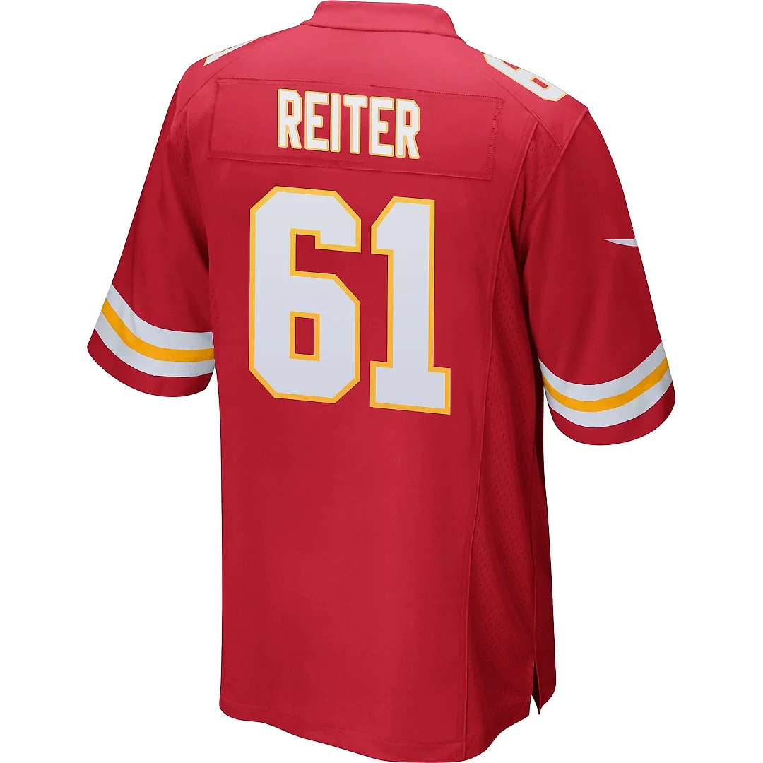 Zennovawear Austin Reiter 61 Kansas City Chiefs AFC Champions Patch Game Men Jersey - Red