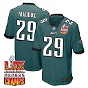 Zennovawear Avonte Maddox 29 Philadelphia Eagles Super Bowl LIX Champions Patch Game Men Jersey - Midnight Green
