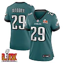 Zennovawear Avonte Maddox 29 Philadelphia Eagles Super Bowl LIX Women's Jersey - Midnight Green