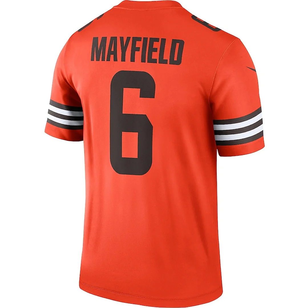 Zennovawear Baker Mayfield 6 Cleveland Browns Men Inverted Legend Jersey - Orange