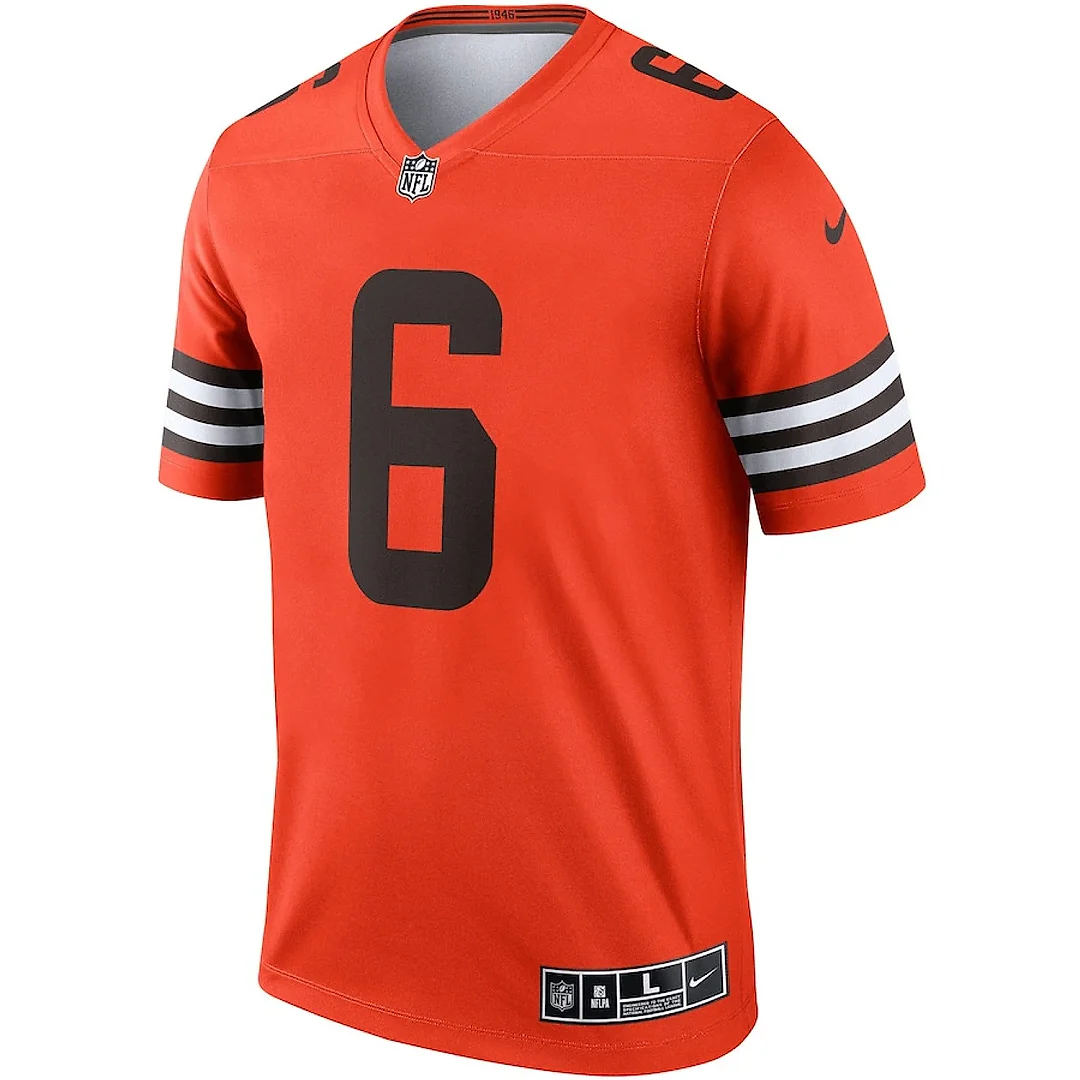 Zennovawear Baker Mayfield 6 Cleveland Browns Men Inverted Legend Jersey - Orange