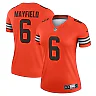 Zennovawear Baker Mayfield 6 Cleveland Browns Women Inverted Legend Jersey - Orange
