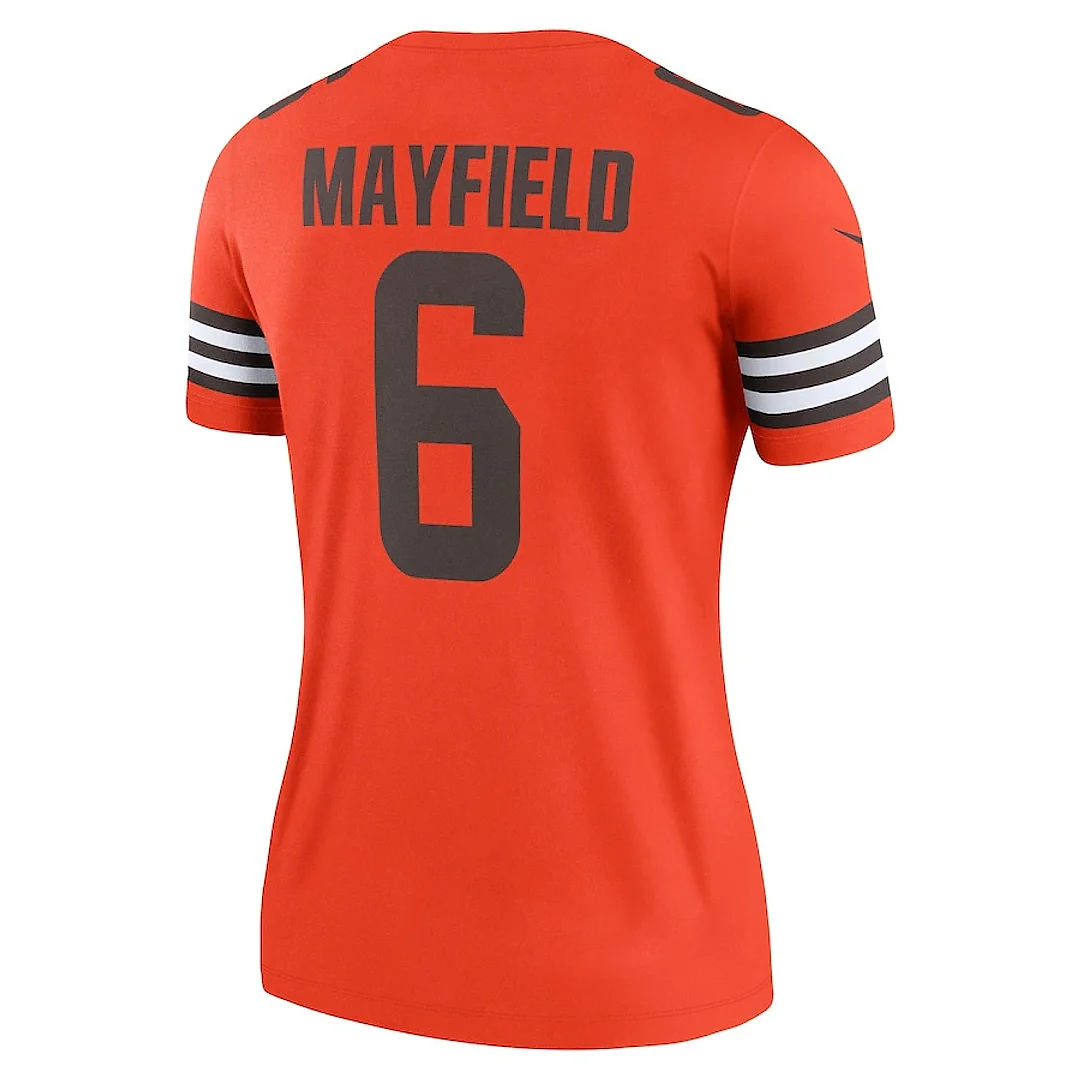Zennovawear Baker Mayfield 6 Cleveland Browns Women Inverted Legend Jersey - Orange